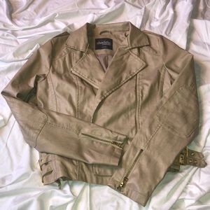 Tan Faux Leather Jacket
